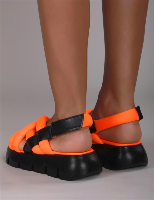 Piko Düz Kadın Sandalet Turuncu - Kadın Ayakkabı